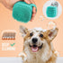 Soft Safe Silicone Pet Bathroom Massage Cleaning Grooming Tools Dog Cat Bath Brush with Shampoo Box (Blue), Small