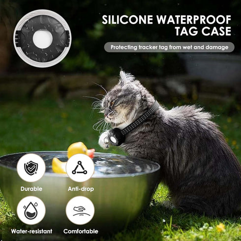 HONGTOP H Cat GPS Tracker for Cats, Waterproof Pet GPS Tracker, Compatible with Apple Find My App (Only iOS), No