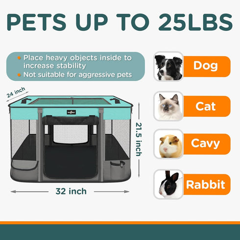 Paw Ballet Foldable Pet Kitten Playpen, Waterproof Portable Dog Cat Playpen Kennel Tent for Small Cat Dog, Retractable