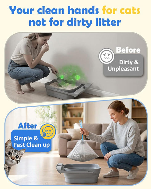 KropBom 30 Count NeakasaM1 11/12 27*13in Automatic Cat Litter Box Liners Bags Compatible with Petpivot Autoscooper