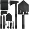 iunio Survival Shovel Axe Kit, Camping Multitool Folding Pickaxe with Hard Carrying Case for Outdoor Emergency