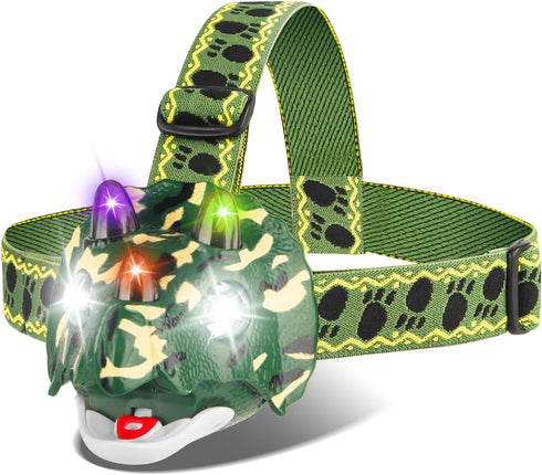 TIGTECGAME Dinosaur LED Headlamp, T-Rex Headlamp for Kids Camping Gear, Ideal Gift for Boys, Girls, Adults