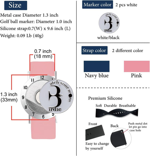 Golf Ball Marker with Stroke Counter Bracelet, Birdie Ball Marker, Golf Accessories for Men and Women