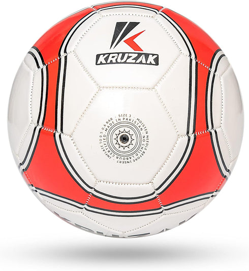 Kruzak Premier Striker Size 3 Machine Stitched Soccer Balls for Training, Recreation, Practice for Boys and Girls
