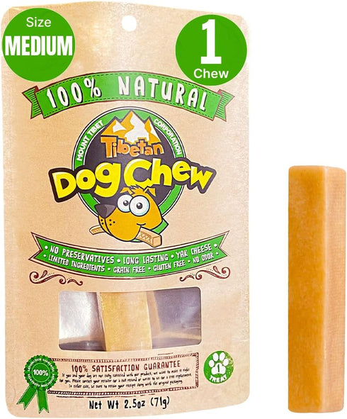 Tibetan Yak Cheese Dog Chew Sticks, 1 Chew, Natural, Handmade, Long-Lasting, Easy to Digest, Rawhide Free