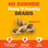 Cadet Chewalicious Chewy 'N Crunchy Braid Dog Treats, Limited Ingredient Rawhide-Free Dog Chews, Long-Lasting Made with Real Chicken, 3 Count (Pack of 1)