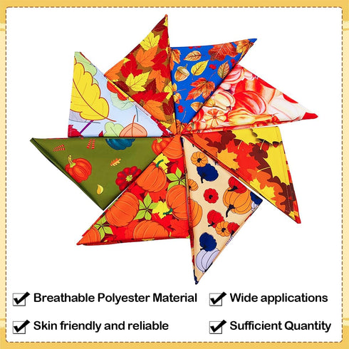 50PCS Hemming Large Dog Bandanas Fall Large XL Dog Breed Bulk Autumn Pattern Kerchief Triangle Bibs Head Scarves Scarfs