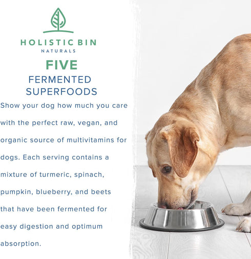 Canine Fermented Farm Superfood Dog Supplement, Vitamin & Mineral Rich Blend with Digestive Enzymes for Dogs