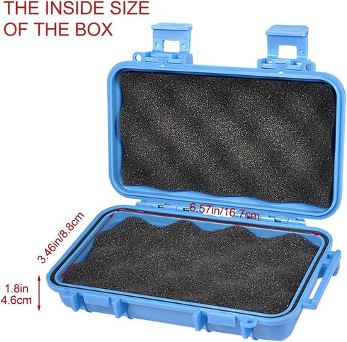Waterproof Shockproof Dry Storage Box, Hard Plastic Protective Grip Carry Case + Foam + Handle for Fishing Camping