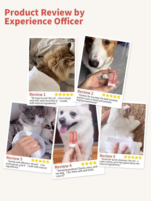8x12ml(0.4fl.oz) 4 Concentrated Waterless Dog Shampoo & Cat Dry Shampoo, No Rinse Pet Grooming Serum, Plant-Based