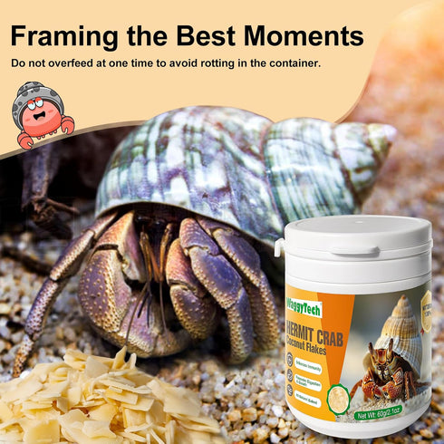 WaggyTech 60g Hermit Crab Food - Baked Coconut Treat, Natural Dried Coconut for Crab Healthy & Additive Free, Easily