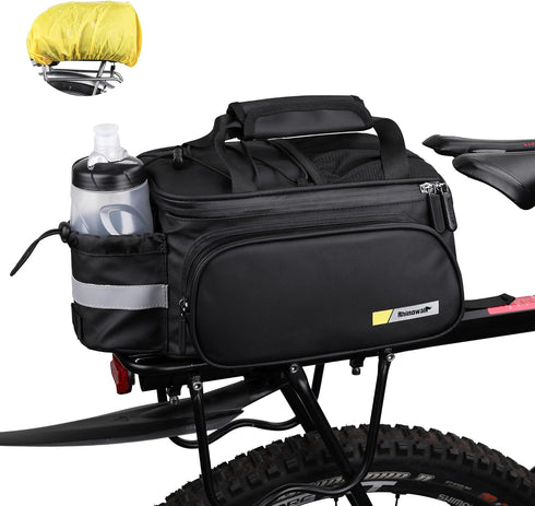 Rhinowalk Bike Trunk Bag 10L, Bicycle Pannier Rear Rack Carrier Bag with Rain Cover