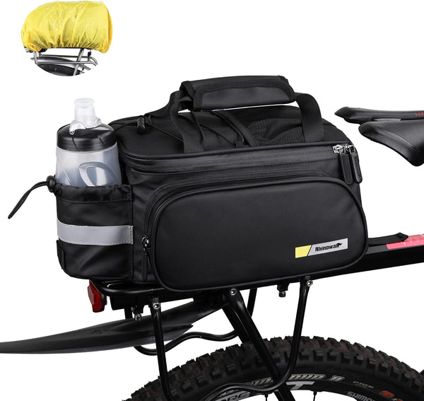 Rhinowalk Bike Trunk Bag 10L, Bicycle Pannier Rear Rack Carrier Bag with Rain Cover