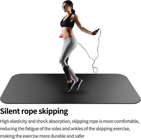 Large Exercise Mat for Home Gym, Treadmill, Bike, Cardio, Weightlifting, Non-Slip Rubber Workout Mat