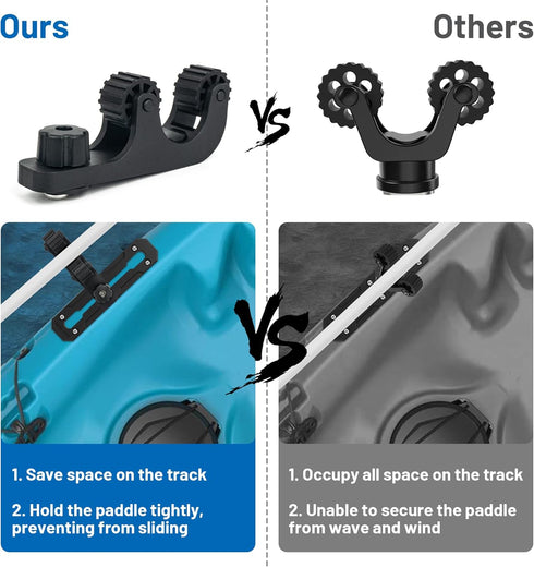 Kayak Paddle Holder, 2 Pack Kayak Track Mount Accessories for Fishing and Canoeing