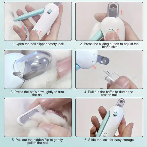 IFIAM Trimmer Adjustable Cat Nail Clipper to Avoid Excessive Cutting, Cat Nail with Nail File, Pet Nail Clippers