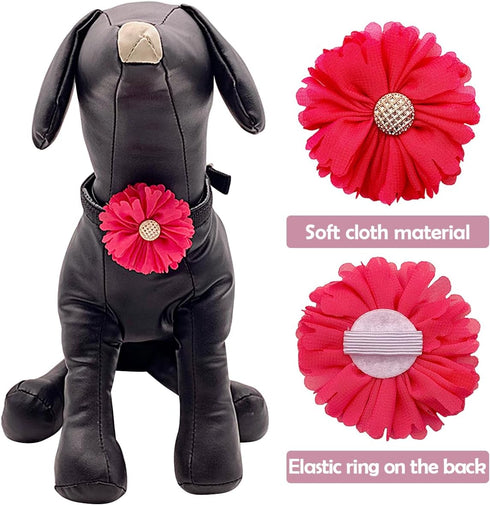 PET SHOW Valentines Flower Charms Slide Collar Accessories for Small Dogs, Medium Large Dogs, Cats, Puppies, Rabbits,