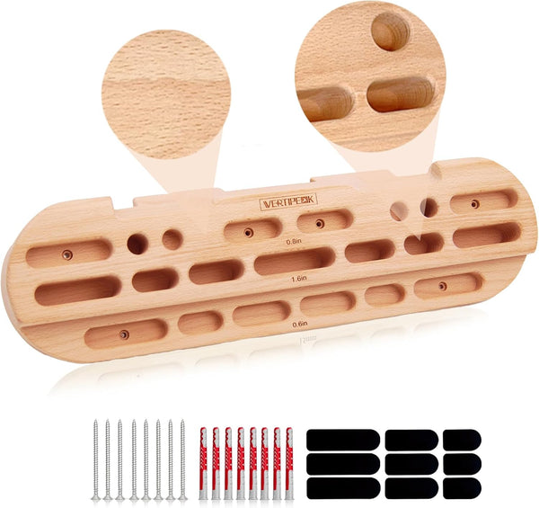Wooden Hangboard Rock Climbing, Climbing Fingerboard with Mounting Kit for Bouldering, Finger