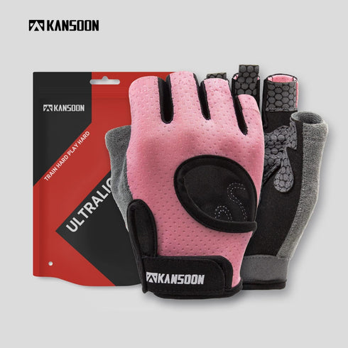 LIFECT Essential Breathable Workout Gloves, Weight Lifting Fingerless Gym Exercise Gloves with Curved Open Back