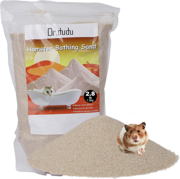 DR.DUDU Hamster Bath Sand, 2.8lb Dust Free Desert Sand or Potty Litter
