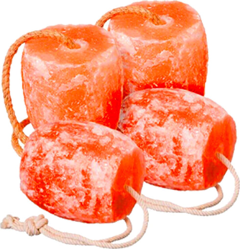 Himalayan Pink Salt, Mineral Salt Block on Rope, 100% Organic Pink Salt