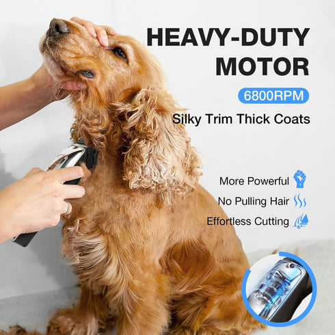 Trimmer Dog Clippers for Grooming for Thick Heavy Coats, Professional Low Noise Dog Grooming Clippers Supplies Kit