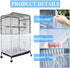ASOCEA Extra Large Bird Cage Seed Catcher Guard, Universal Birdcage Cover for Parrot Parakeet Macaw Lovebird - White