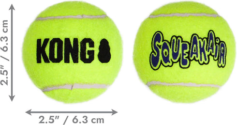(6 Pack) KONG Air Dog SqueakAir Dog Toy Tennis Balls, Medium