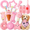 14 Pack Puppy Teething Toys - Chew Toys for Small Dogs - Pink Dog Stuff with Soft Rubber Balls and Colorful Ropes