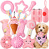 14 Pack Puppy Teething Toys - Chew Toys for Small Dogs - Pink Dog Stuff with Soft Rubber Balls and Colorful Ropes