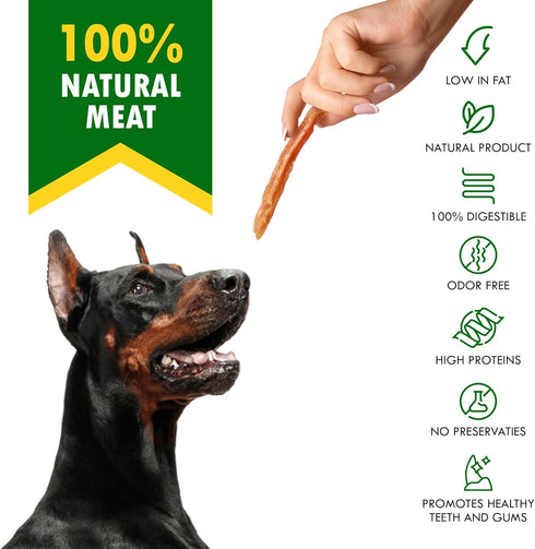 10.6 oz Dog Treats Chicken Jerky Strips - Human Grade Meat Sticks - Natural Pet Dried Snacks Rawhide - Free - Long