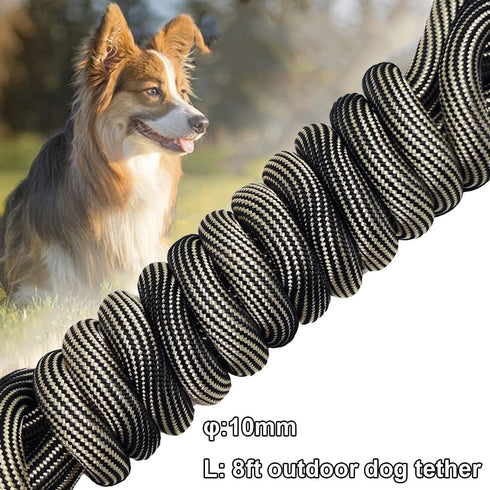 BTINESFUL Dog Tie Out Check Cord, Long Tether Rope Leash for Large Medium Small Dogs, 8ft 12ft 20ft 30ft 50ft 75ft