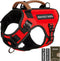 Service Dog Vest - HEYCAHVA Tactical Harness, Full Metal Buckles, Reflective No Pull Vest for Large Medium Dogs (Red, L)