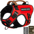 Service Dog Vest - HEYCAHVA Tactical Harness, Full Metal Buckles, Reflective No Pull Vest for Large Medium Dogs (Red, L)