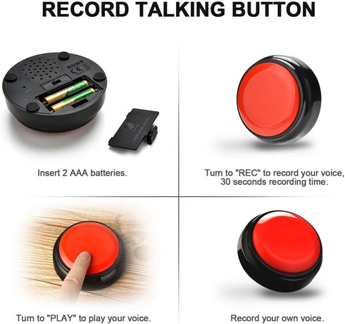 Neutral 30 Voice Recording Button Easy Button Record Seconds Talking Message Funny Office Gift Battery Powered