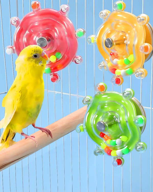 Conure Toys, 3PCS Upgraded Bird Rotating Toys Parrot Spinning Toys Parakeet Rattle
