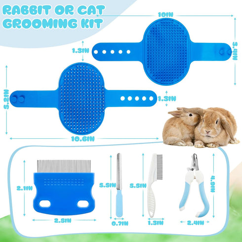 Sunnymove Small Animal Playpen & Grooming Kit, Portable Foldable Pet Playpen with Mesh Top for Rabbits, Guinea Pigs