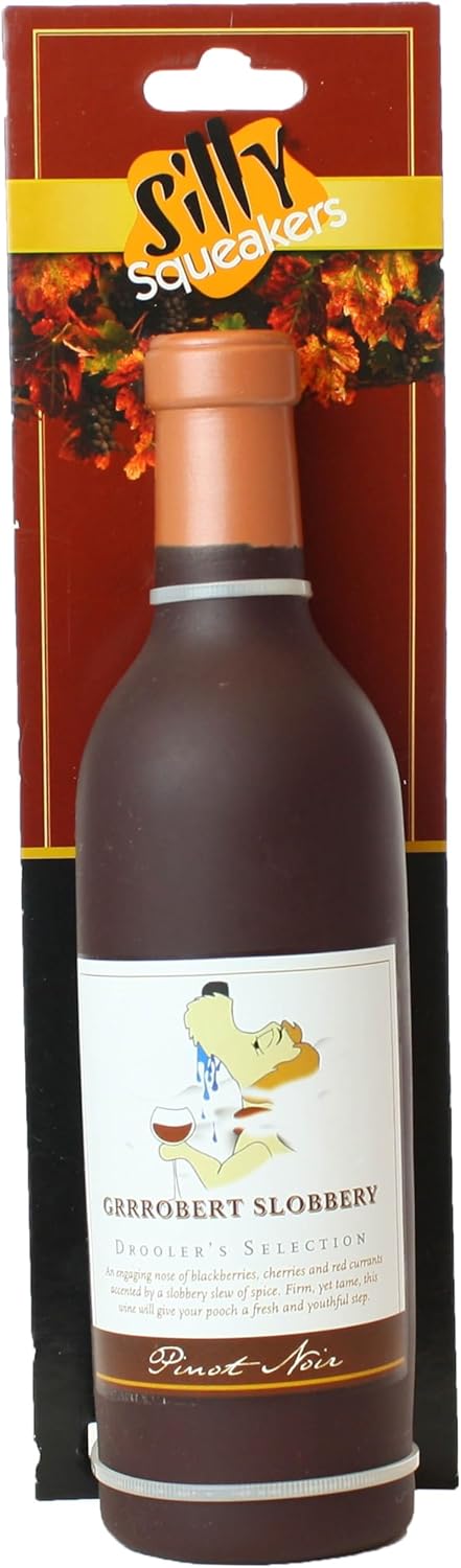 100% SILLY SQUEAKERS-Wine Bottles - Dog Toy - Vinyl. Made Durable & Strong. Novelty Play Toy. Many Bottles to Choose