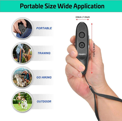 Anti Bark Device for Dog, Variable Frequency Ultrasonic Bark Deterrent, Rechargeable 2 in 1 Handheld Training Tool