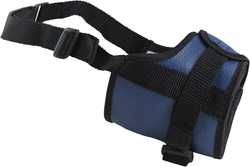 Adjustable Dog Muzzle Blue, 6 Sizes (S: 6.5"-9" Snout Circumf.)