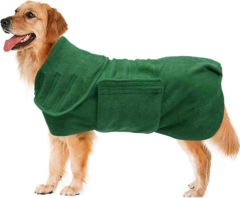 Geyecete Dog Drying Coat, Super Absorbent Microfibre Fast Drying Towel for Pet Dog Cat Bath, Luxuriously Soft