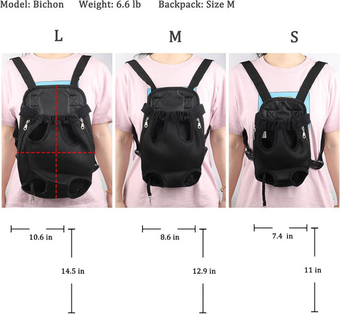 Pet Carrier Backpack, Adjustable Dog Carrier for Hiking and Travel, Dog Front Carrier, Puppy Backpack