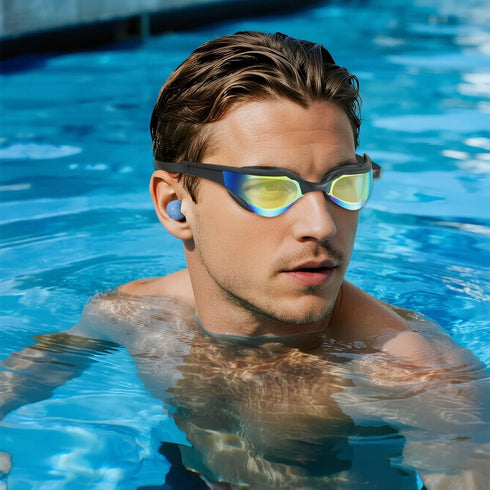 Generic Swimming Swimming Goggles Adult, No Leaking Antifog Swim Goggles for Men,Professional Clear Vision Goggles
