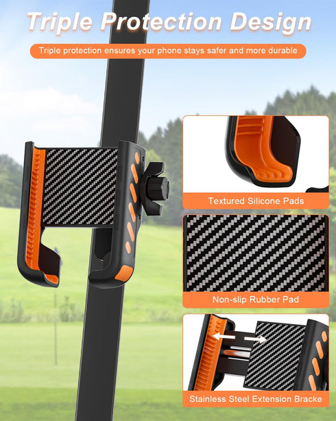 WLLNEE Magnet/360 Rotatable/1s Magnetic Golf Cart Phone Holder Mount Compatible with iPhone/Galaxy/Google Pixel, Fits