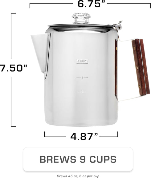 Bozeman 3 [9 COLETTI Induction Coffee Maker Percolator Coffee Pot, Coffee Percolator Brews Kinds of Ways: Fire