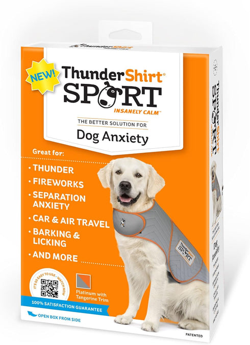 ThunderShirt Medium Platinum Sport for Dogs - Calming Vest for Dog Anxiety Relief