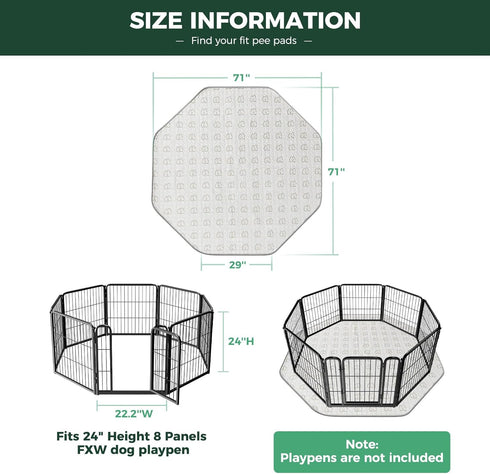 24inch 8 29" 1 Pack FXW Washable Pee Pads for Dogs, Puppy Pads with Super Absorbent, Specifically Designed for FXW