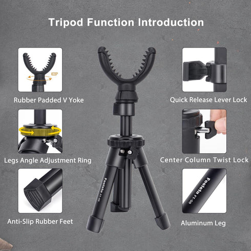 360 Portable Shooting Rest Tripod Rifle Stand for Range, Rotation V Yoke Holder - Lightweight Bench Rest for Target