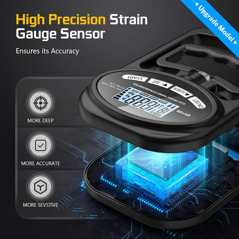 Hand Dynamometer Grip Strength Trainer - Electronic Meter for Grip Strength, 265 Lbs / 120 Kgs