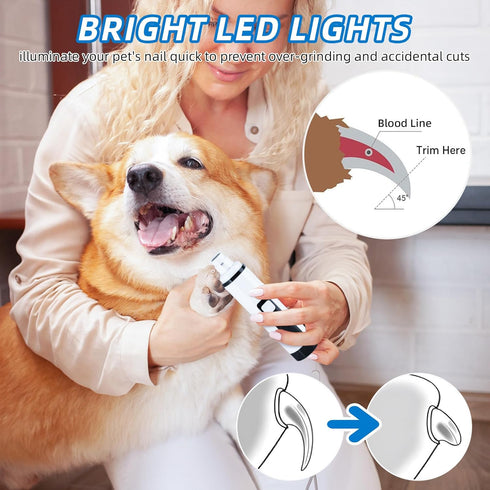 Generic 2026 2 Trimmer Silent Groom Pro Nail Grinder Upgraded Electric Pet Nail Grinder with LED Lights, USB